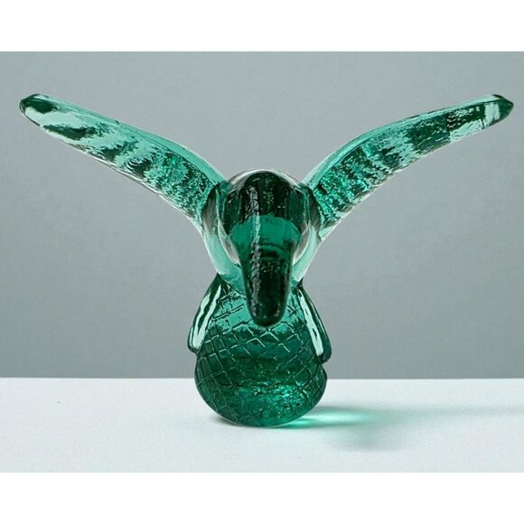 VTG Crea Murano Hummingbird Figurine Green Art Glass Milano Italy Bird Sculpture - Picture 1 of 12